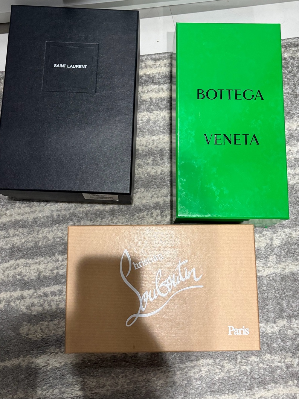 Christian Louboutin tan shoe box with white logo